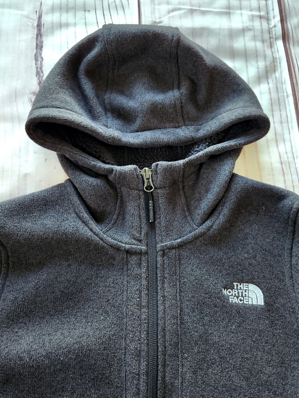 The North Face "Crescent Parka" Fleece Coat Heather Dark Gray | Women's Size M - Picture 6 of 12